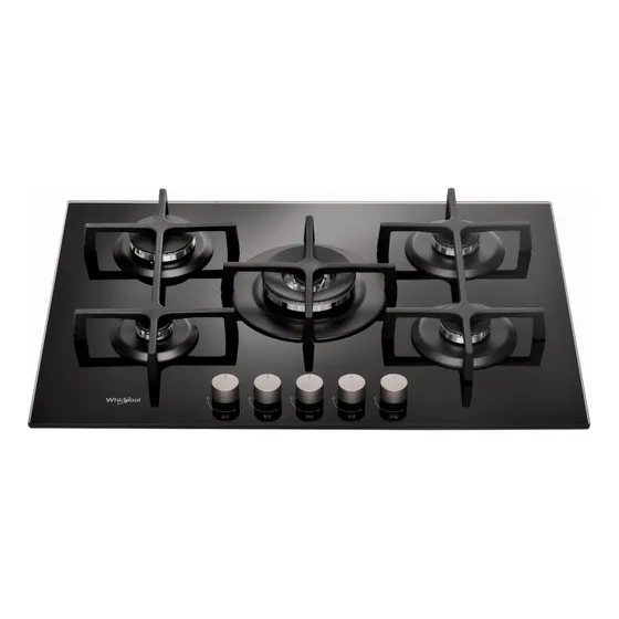 Anafe Whirlpool A Gas Vidrio Templado 73 Cm Color Negro