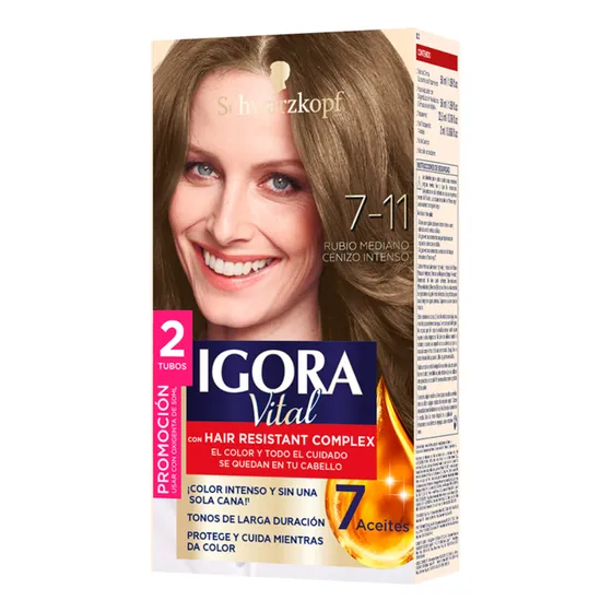 Tinte Igora Vital 7-11 Rubio Mediano Cenizo Intenso