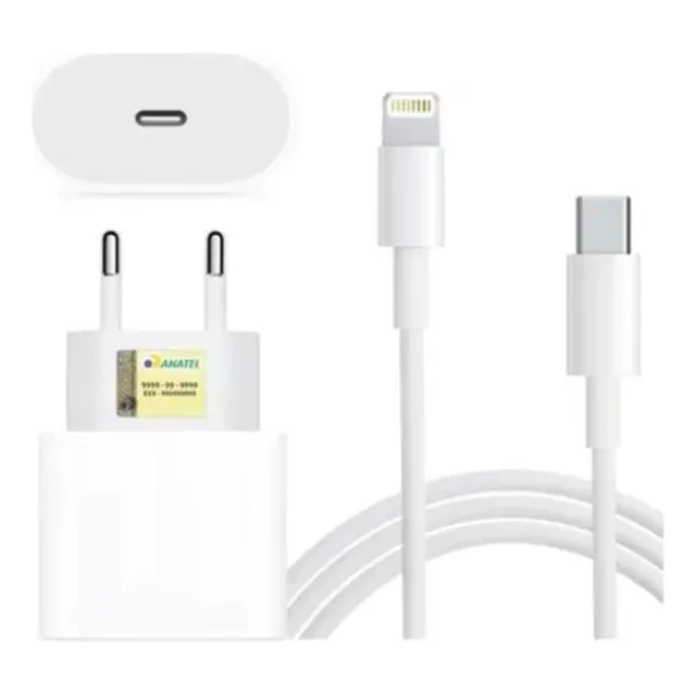 Carregador Turbo P/ iPhone 6 7 8 Plus X Xr 11 12 13 Pro Max