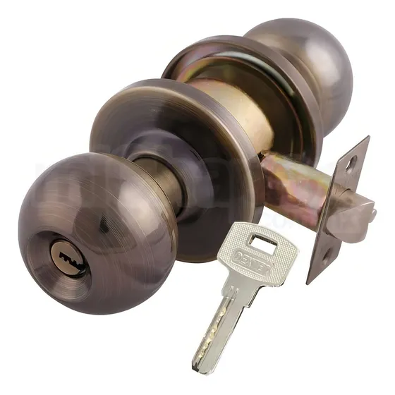 Cerradura Perilla Alta Seguridad Dexter 6276 Llave Puntos Color Latón Antiguo