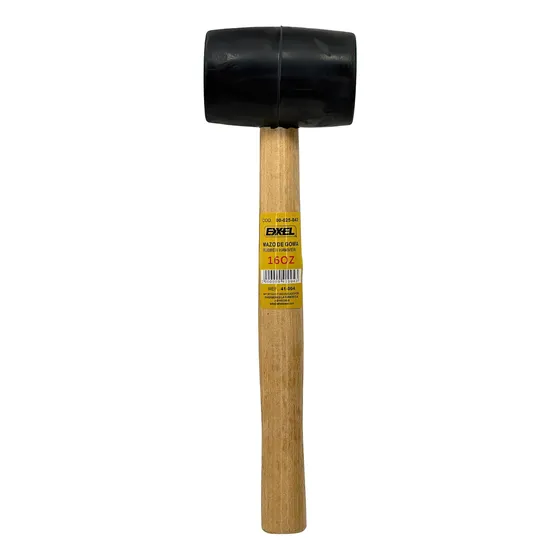Martillo Mazo Goma 16oz / 454gr Cabo Madera Exxel
