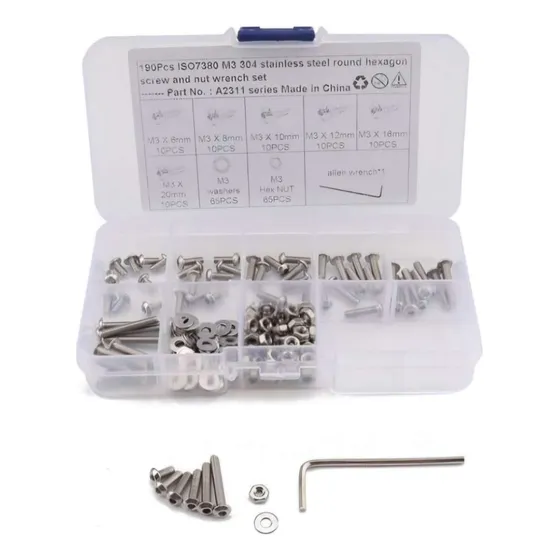 Kit De Tornillos Con Arandelas Y Tuercas Allen