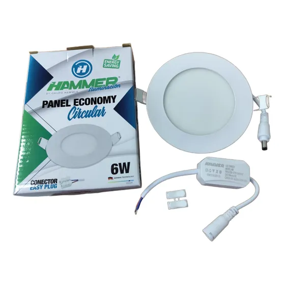 Panel Led Redondo 6w Para Empotrar 85-277v Hammer