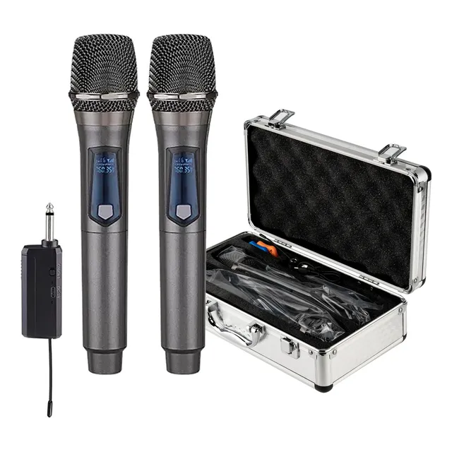 Microfonos Gc De Mano 2 Inalambrico Uhf Universal De Maletin
