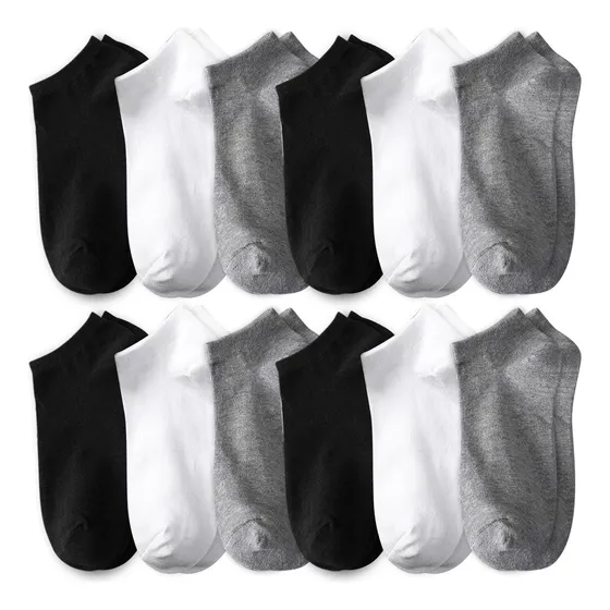 Calcetines Cortos Hombres Dama Unisex Cómodo 12 Pares