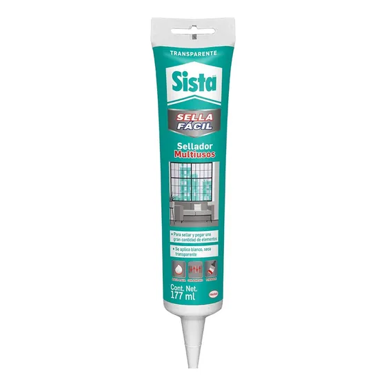 Sellador Fácil Multiusos Transparente Antihongo Tubo Depresible De 177 Ml Sista