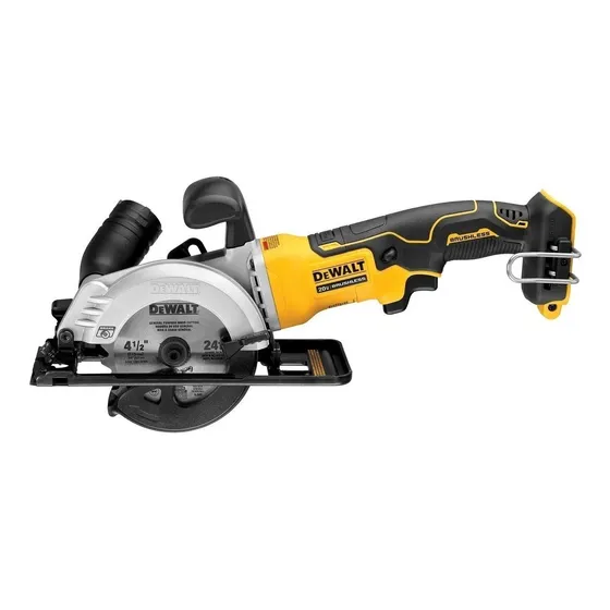 Sierra circular eléctrica inalámbrica DeWalt DCS571B 115mm negra y amarilla