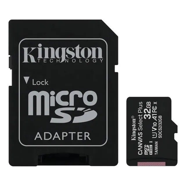 Tarjeta de memoria Kingston SDCS2 S2 Canvas Select Plus con adaptador SD 32GB