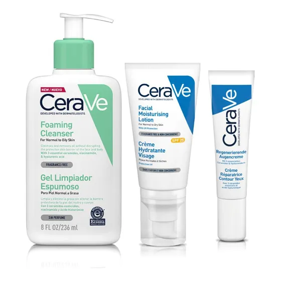 Pack Cerave Limpieza+hidratante Facial+cr Reparadora Ojos