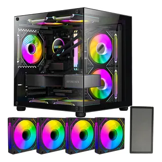 Gabinete Gamer Hayom AquĂĄrio Com 4 Cooler Fan Led Rgb Gabinete Gamer Hayom AquĂĄrio Com 4 Cooler Fan Led Rgb