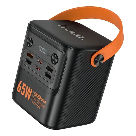 Powerbank De 80000mah 65w Con Linterna Pantalla Digital Fast Negro | Cuotas sin interés
