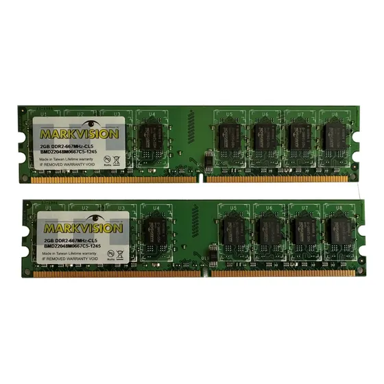 Kit 2 Uni Memória Ddr2 2gb 667mhz 4gb (2x2gb) Original 