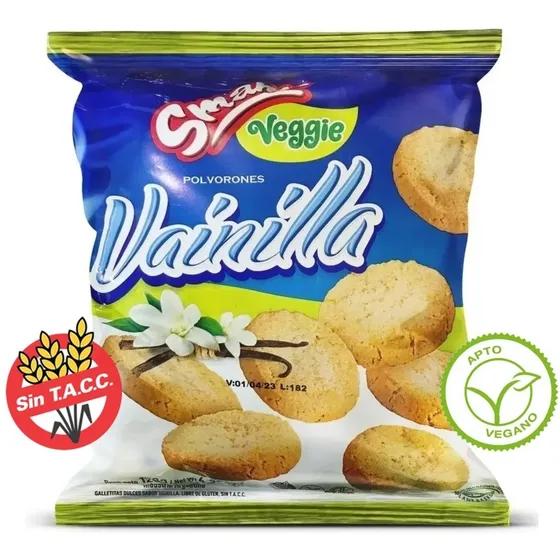 Galletitas Dulces Sin Tacc Veganos Polvorones Vainilla Smams