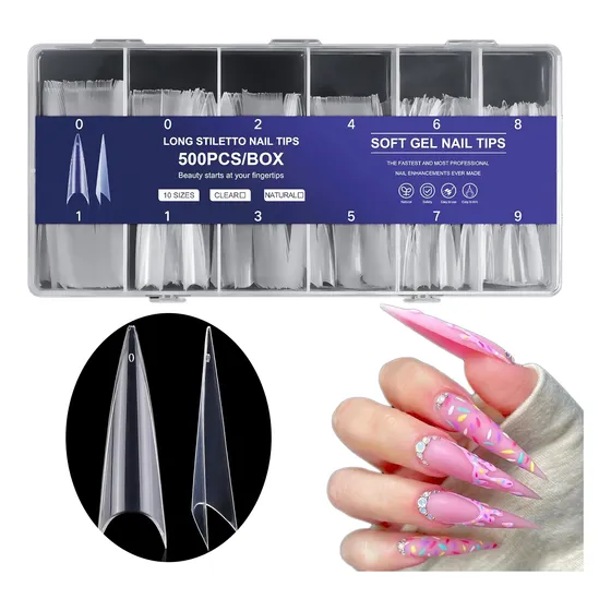 500 Puntas De Uñas Acrílicas Para Decoración De Uñas