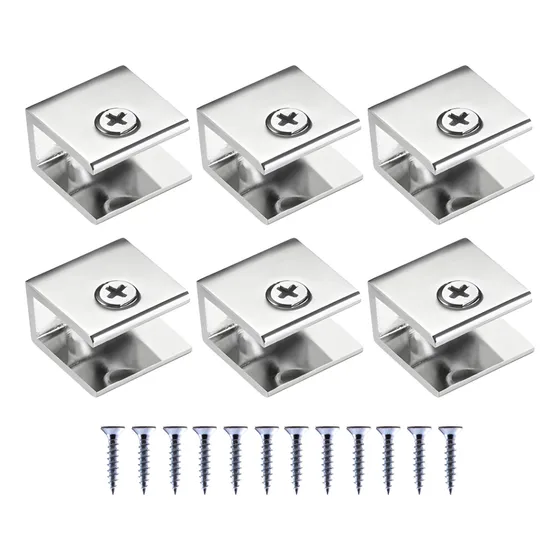 X6 Soporte Metálico Cuadrado Para Vidrio / Acrílico 8-10mm