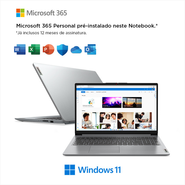 Notebook Lenovo Ideapad 1i Celeron Office 365 4gb 128gb W11 Notebook Lenovo Ideapad 1i Celeron Office 365 4gb 128gb W11