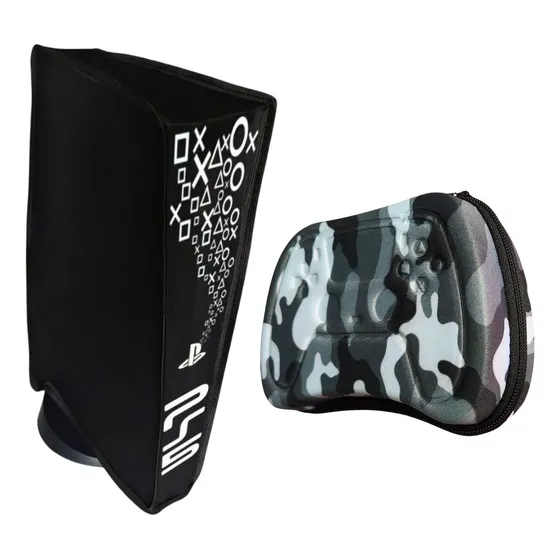 Kit Capa Protetora Antipoeira Ps5 Console + 1 Case Estojo