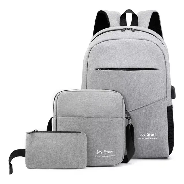Set 3 Piezas Mochila Para Notebook Con Morral Y Neceser Usb 