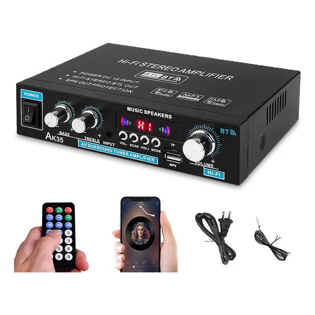 Amplificador De Audio Bluetooth Usb Mini Home De 2 Canales