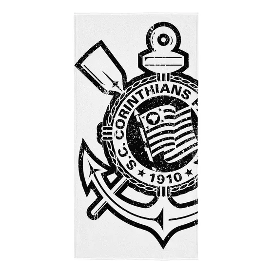 Toalha De Banho Do Corinthians Aveludada Torcedor Time Praia