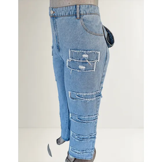 Pantalón Blue Jeans Para Dama Talla Plus 3xl Xxxl Wide Jeans