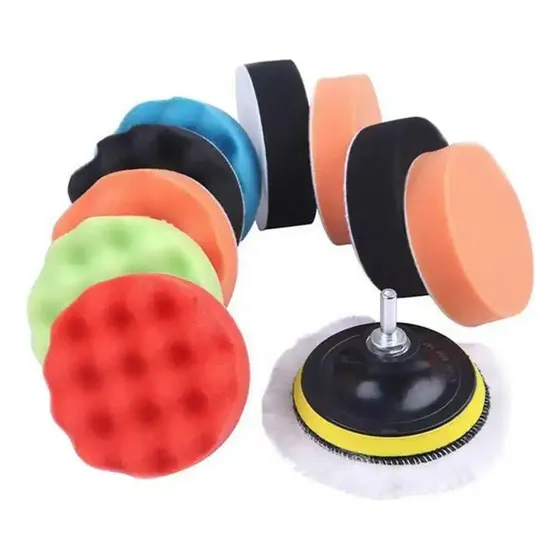 Juego Discos Para Pulir Encerar Auto Vidrio Parabrisas 5puLG