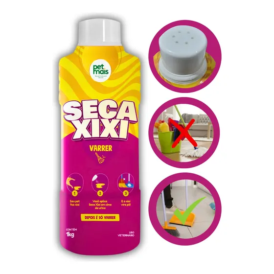 Seca Xixi Pet 1kg Super Absorvente Antiodor Para Cães E Gato