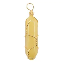 Collar De Columna Hexagonal Envuelto En Cristal Envuelto A M