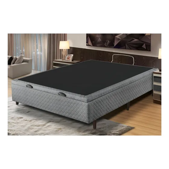 Base Box Casal Baú 138cm Max Umaflex Cor Jeans