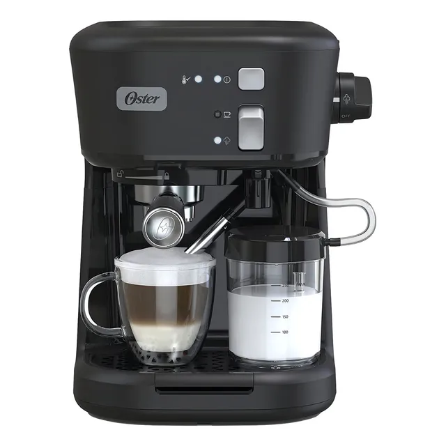 Oster® Cafetera, para Espresso y Cappuccino, con Espumador de Leche, Negro, BVSTEM5501B