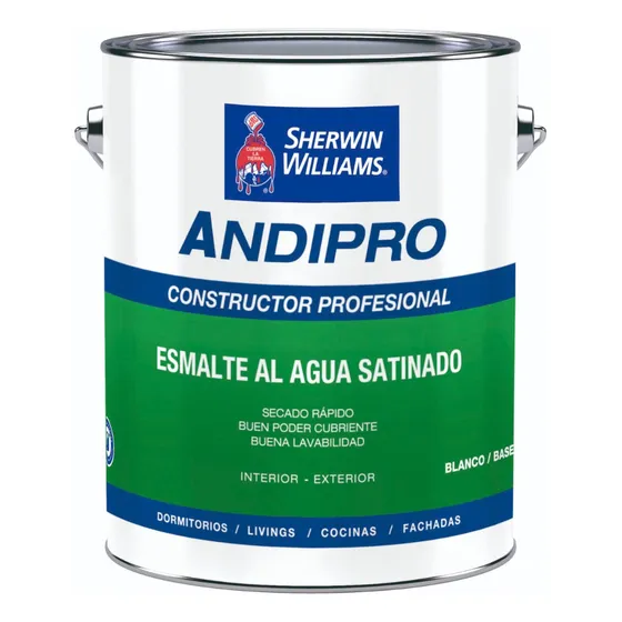 Esmalte Al Agua Andipro Sherwin Williams Galon Color Blanco