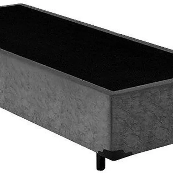 Base Box Solteiro Suede Cinza 88 X 188 X 40