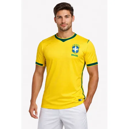 Camiseta Masculina Amarela Brasil Dryfit 26/27