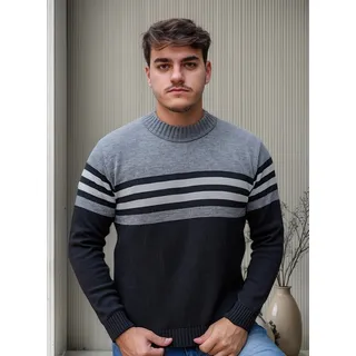 Suéter Blusa De Tricot Masculino Listrado Blusa Lã Masculina Suéter Blusa De Tricot Masculino Listrado Blusa Lã Masculina