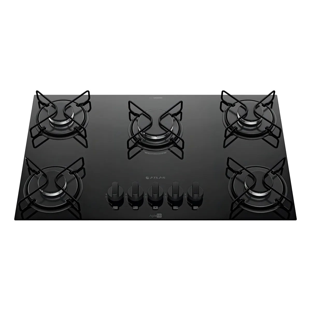 Cooktop 5 Bocas A Gás Atlas Agile Up Mega Chama Preto Cooktop 5 Bocas A Gás Atlas Agile Up Mega Chama Preto