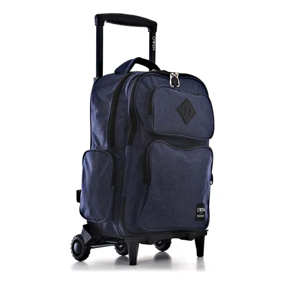 Mochila Owen Lisa Con Carro GAB18J2 color azul marino