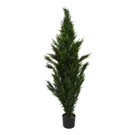 Planta Artificial Pino Hiperrealista Grande 150cm +maceta Color Verde Oscuro