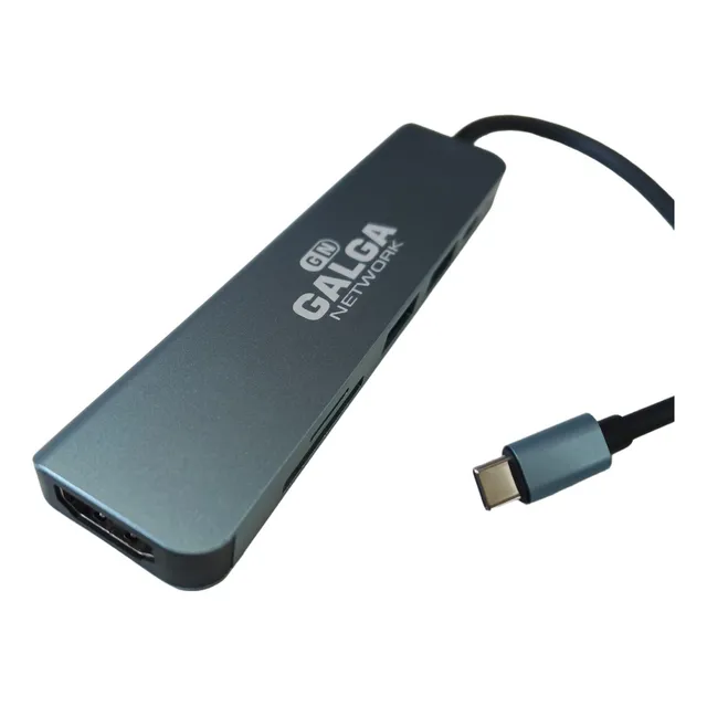Adaptador Hub Multipuerto 6 En 1 Tipo C Hdmi Mac Pc Android