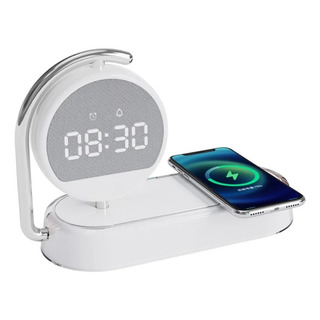 Cargador Inalámbrico Con Reloj Despertador Lámpara Nocturna Cargador Inalámbrico Con Reloj Despertador Lámpara Nocturna