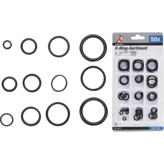 Surtido De Juntas Tóricas | Ø 5 - 20 Mm | 50 Pz | Bgs 8131
