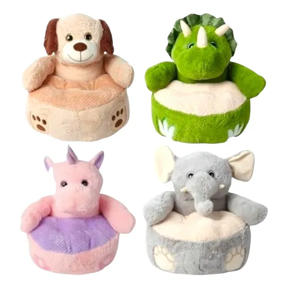 Sillón Puff De Peluche Sofá De Animales Para Bebés Y Niños
