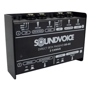 Direct Box Soundvoice Ds 02 Passivo Xlr 2 P10 Profissional Direct Box Soundvoice Ds 02 Passivo Xlr 2 P10 Profissional