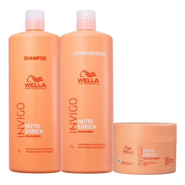 Wella Invigo Nutri Enrich Sh E Cond 1l, Máscara 150ml Wella Invigo Nutri Enrich Sh E Cond 1l, Máscara 150ml