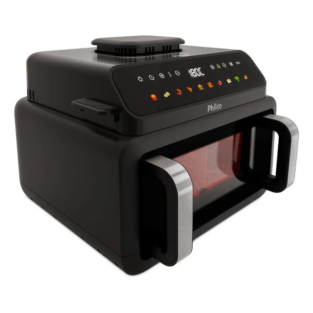 Fritadeira Air Fryer Philco Paf11c Preto Com Acabamento Em Inox 127v Fritadeira Air Fryer Philco Paf11c Preto Com Acabamento Em Inox 127v