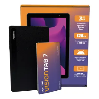 Tablet Positivo Vision Tab 7 3gb 128gb Armazenamento Tela 7 Octa Core 3100mah Wi-fi Android 14 Go Cor Preto Tablet Positivo Vision Tab 7 3gb 128gb Armazenamento Tela 7 Octa Core 3100mah Wi-fi Android 14 Go Cor Preto