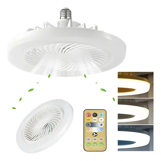 Lámpara Ventilador De Techo  Multifunción Foco Led 30w E26