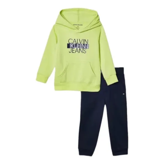 Conjunto Calvin Klein 3/6 Meses Verde Limón Y Gris 3 A 6 Meses