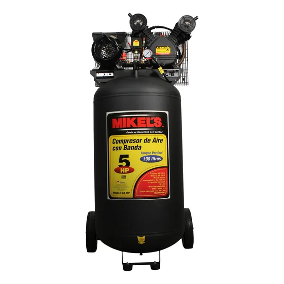 Compresor Aire CA-5HP Mikel's 5hp 190 Lts Con Banda Frecuencia 60 Hz