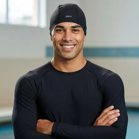 Touca De Tecido Proteção Uv 50+secagem Rápida Hidroginástica