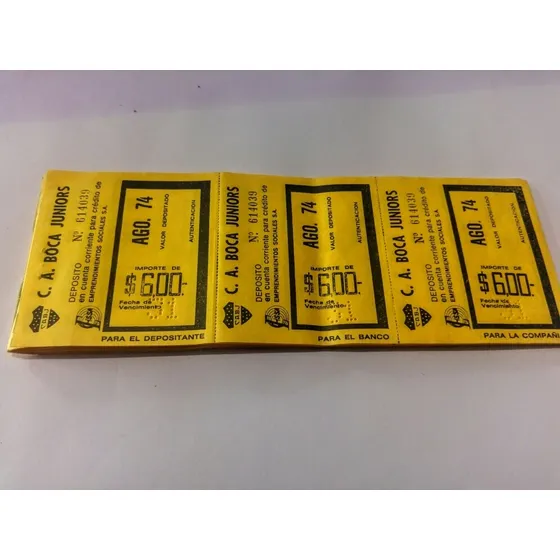 Boletas Deposito Boca Juniors Agosto 1974 Impecable X3